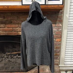 Prologue Gray Hooded Crewneck Sweater